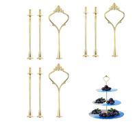 DragonX2 Set Di 3 Aste Per Alzatina, Alzata Dorata A 3 Piani, Per Buffet, Biscotti, Feste, Matrimoni, Decorazioni Per La Casa