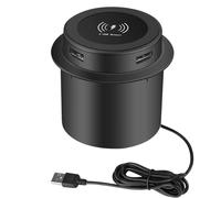 Drahtloses Ladegerät für Schreibtisch - Unsichtbares Wireless Ladegerät mit Eingebautem USB, Intelligenti Multifunktionales Handyzubehör, Minimalistisches Design, Schnelles Aufladen | Perfekt für Des
