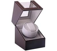 DRAIGERWAY Automatische Uhrenbeweger Box Single Uhrenbeweger PU Leder Uhrengehäuse mit leisem Motor Batteriebetrieb Oder Netzteil für Automatikuhren, Braun-dgw, Di lusso