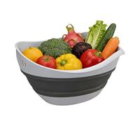 Drain Basket - Foldable Large Capacity Storage Container, collapsiblee Kitchen Sink Drainer for Washing Fruits Vegetables, Space Saving Food Preparation Organizer | Home Apartment Countertop