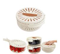 Draining and Preservation Basket, 2-In-1 Draining & Storage Basket with Lid, Multifunctional Fruit & Vegetable Washing Bowl (Brown)