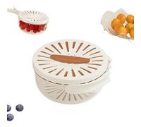 Draining and Preservation Basket, 2 in 1 Multifunctional Fruit Washing Bowl with Strainer, Dual Layer Draining Basket for Fresh Storage, Meal Prep & Fridge Organisation (Brown,1000 ml)