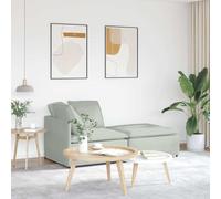 Drainlyn Divano modulare con poggiapiedi e cuscino in velluto grigio chiaro, 200 x 100 x 64 cm, struttura in metallo, espandibile come divano da incasso e divano angolare, paesaggio residenziale