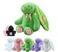 DRAJOIN Animale di Peluche Coniglietto Personalizzato, Custom Stuffed Bunny Plush con Foto Testo come Regalo Personalizzato Plushie Coniglio per Bambini Ragazze, Bambini Primo Regalo di Pasqua, 30 cm