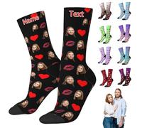 DRAJOIN Calzini Personalizzabili Con Foto E Testo, Regali Divertenti Per Lui E Lei Per Feste Di Natale Personalizzate Unisex