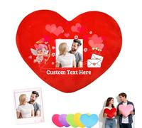 DRAJOIN Cuscino Cuore Personalizzabile Con Immagine E Testo, Custom Heart Pillow Cuscino A Forma Di Cuore Personalizzato Per Regalo Di San Valentino E Regalo Di Natale Per Fidanzata E Fidanzato