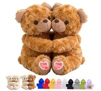 DRAJOIN Orsacchiotti personalizzati con testo foto, Hugging Teddy Bear Orsacchiotto abbraccio personalizzato Ti Amo regali per Lui Lei a San Valentino Natale Compleanno 2 Pezzi, 25cm