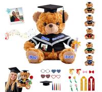 DRAJOIN Orsacchiotto Di Laurea Su Misura Con Immagine E Parola Per La Laurea E Natale, Personalizzato Graduation Bear Regalo Personale Per Tutti I Laureati Dall Asilo All Università