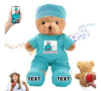 DRAJOIN Regalo personalizzato per infermieri e medici orsetto personalizzato con foto e testo, peluche orsacchiotto come regalo per medici, infermieri studenti di medicina, regali di laurea, 30cm