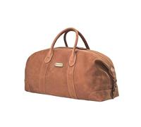 DRAKENSBERG Borsa da viaggio in pelle Weekender 'David' da uomo e donna, design vintage, espandibile, marrone cognac (55 cm), Medium, 55cm, 45 Liter, Borsa da viaggio in vera pelle