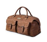 DRAKENSBERG Borsa grande da viaggio 'Ray' - da weekend e sportiva, con tasche cargo, design safari vintage, da uomo, realizzata a mano in modo sostenibile, in pelle, 60L, marrone avana, DR00304