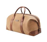 DRAKENSBERG Duffel Weekender - Borsone grande, borsa da viaggio, retrò vintage, per donna e uomo, espandibile, realizzata a mano in qualità premium, 60L, tela e pelle, beige kaki, marrone, DR00116