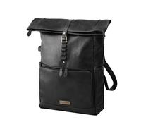 DRAKENSBERG Zaino in pelle "Arthur" con scomparto per laptop da 17", scomparto organizer tecnico, bagaglio a mano, 20-30 l, nero vintage, L, Casual