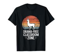 Drama-Free Classroom Zone Llama Retro Maglietta