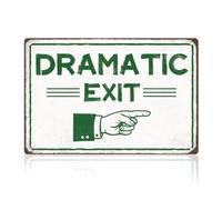 Dramatic Exit Green Abstract Cartello In Metallo Targa In Ferro Parete Targhetta Per Pub Bagno Garage 20X30cm