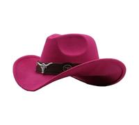 Dramen - Cappello da uomo da donna, in tessuto, classico, per l'allevamento del bestiame, per l'inverno, per l'outdoor, cowboy, Rosso anguria., M