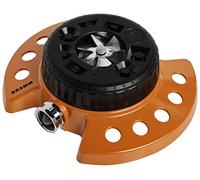DRAMM ColorStorm 10-15022 Irrigatore a torretta a 9 Modelli con Base in Metallo Resistente, Arancione