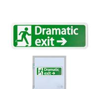 Drammatic Exit Sign - Divertente cartello da parete, targa colorata | Decorazione da parete per la casa, cartello retrò da appendere per stanza, cartello vintage in acrilico per bar, garage