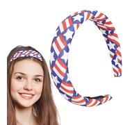 Dranng Fascia per capelli del 4 luglio, fascia patriottica per donna,Cerchio per capelli antiscivolo patriottico - Decorazioni per capelli morbidi per yoga, allenamento, trucco, lavori domestici,