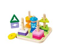 Dranng Giocattolo in Legno per L Ordinamento delle Forme - Impilatore per Motricità Fine | Giocattolo da Impilamento,per Lo Sviluppo dei Bambini, l'Apprendimento Prescolare, la Casa, Il Viaggio, la