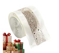 Dranng Nastro Natalizio,Fascia Decorativa da 198 Centimetri | Nastro per Lavoretti Colore Champagne - per L'Incarto dei Regali La Decorazione 'Albero I Fiocchi Le Ghirlande E I Mazzi di Fiori