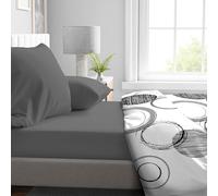 Drap housse - HOME LINGE PASSION - HP71770 - 160 x 200 cm + 30 cm bonnet - Microfibre - 82 g - Gris anthracite