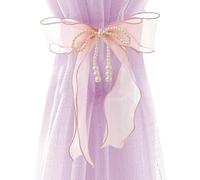 Drape Tie Backs - Bow Shape Curtain Holders, Decorative Window Drapery Straps, Elegant Fabric Holdback Accessories | Stylish Adjustable Home Decoration For Thin Thick Window Draperies Bedroom Living