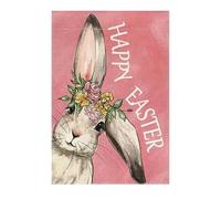 Drapeau de jardin Joyeuses Pâques,drapeau de jardin de Pâques,17,7 x 11,8 pouces Chat avec oreilles de lapin Drapeaux co eu