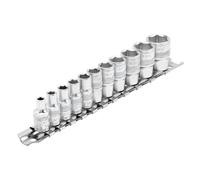 Draper 0.6cm Imperial Presa Set su Un Metallo Binario 11 Pezzi 6 Punto Standard