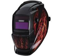 Draper 02513 Auto-Oscuramento Saldatura Casco Rosso Fiamme - 02513