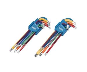 Draper 04776 Expert Metric Long Arm TX-Star® - Set di chiavi esagonali, codice colore (18 pezzi)