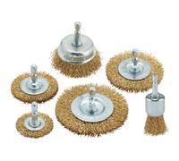 Draper 07436 Ottone Acciaio Legato Spazzola Metallica Set (6 Pezzi) - 07346