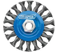 Draper 08055 Acciaio Twist-Knot Piatto Spazzola a Disco Metallica 100mm M14 -
