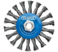 Draper 08058 Acciaio Twist-Knot Piatto Spazzola a Disco Metallica 115mm M14 -