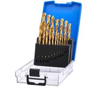 HSS Titanio Nitruro Rivestito Set Punte Trapano 19 Pezzi Per Steel Legno Plastic