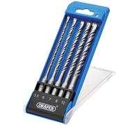 Draper Set di 5 punte per trapano SDS Plus, 09105, punta in carburo di tungsteno, doppia scanalatura, per calcestruzzo, muratura, mattoni, pietra, granito