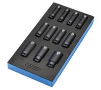 Draper 1.3cmD Metrico Profondo Urto Presa Set IN 1/4 Cassetto Eva Vassoio 11 PC