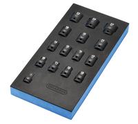 Draper 1.3cmD Metrico Urto Presa Set IN Eva Inserto Vassoio 1.3cm 15 Pezzi 63415