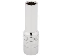 Draper 12mm Alta Torsione 12 Punto Presa Profonda 1.3cm Sq Dr Zigrinato Lucido