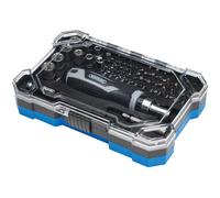 Draper Set di 55 cacciaviti a cricchetto con impugnatura morbida e punte - 13442 - Supporto di precisione e set di punte, punte magnetiche per cambio rapido, prese HI-TORQ (6-13 mm)