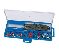 Draper 13658 - Pinza crimpatrice a 5 vie e kit terminali, colore: Blu