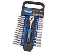 Draper 16370 - Set di chiavi a bussola metriche con attacco quadro da 1/4", 27 pezzi