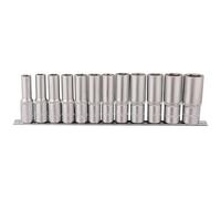 Draper 16403 1/2-inch Square Drive Metric Deep socket set di 12 su asta in metallo