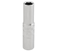 Draper 16527 - Bussola profonda metrica a 6 punti, attacco quadro da 1/4", 7 mm, blu