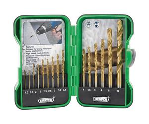 Draper 18549 (EBS15HSS) 15 Pezzi Titanio Nitruro Rivestito HSS Punta Trapano Set