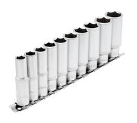 Draper 1cmD 10 Pezzi Profondo Metrico Presa Set Su Metallo Binario 10-19mm 16401