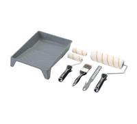 Draper 20787 - Set di 8 rulli e pennelli in poliestere a pelo medio con impugnatura morbida, include maniche da 10,2 cm e 22,9 cm, cornici, vassoio da 22,9 cm, pennello da 50 mm e agitatore per