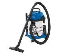 Draper 230V Asciutto e Bagnato Aspirapolvere Con Acciaio Inox Tank 20L 1250W