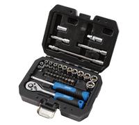 Draper 24223 HI-TORQ - Set di chiavi a bussola metriche e punte, 1/4", 40 pezzi