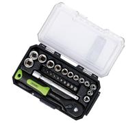 Draper 24233 HI-TORQ - Set di chiavi a bussola metriche e punte, 1/4", 25 pezzi